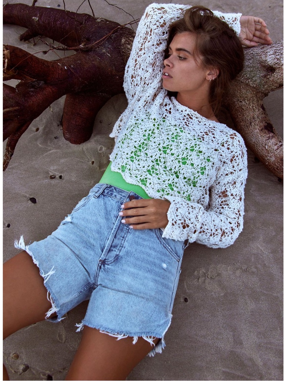 Free People tomboy jean shorts